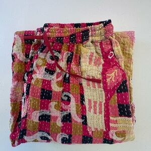 (NWOT) Kantha Bae Patchwork Pants | Free Size | Boho Wide Leg | Elastic Waist